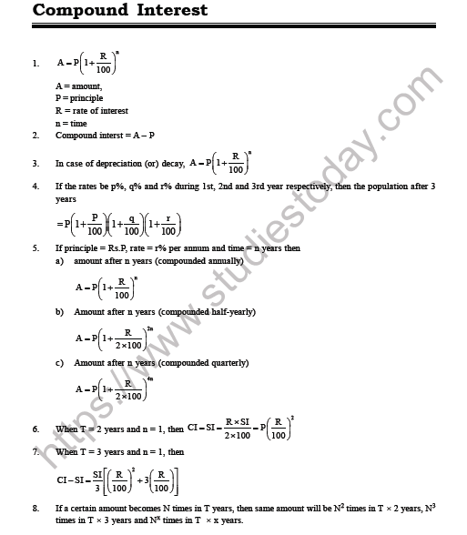 CBSE Class 8 Mathematics Comparing Quantities MCQs, Multiple Choice